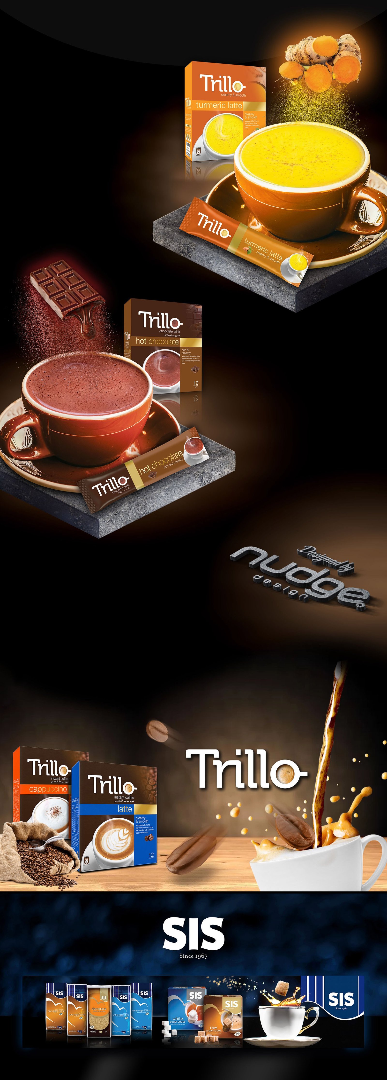 nudge graphic design Singapore - portfolio: marketing design collection for sis sugar and trillo